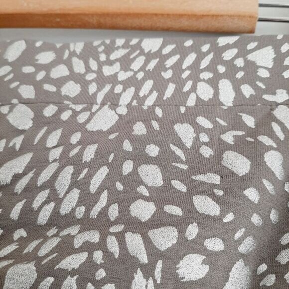 MODA INTERNATIONAL | Ruched Exposed Zip Mini Skirt Grey Silver Animal Print Sz M - Picture 6 of 12